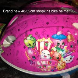 Brand new 48-52cm shopkins girls bike safety helmet 💗

Lots of new and pre loved items for sale 🩶

Collection Widnes or possibly drop off locally if bundles purchased 🩶
Combined postage available 🩶
