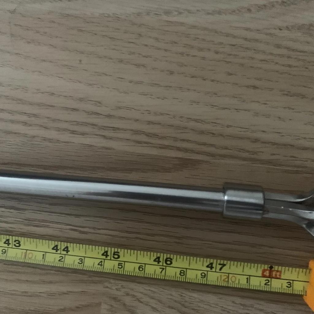 METAL Silver CURTAIN ROD 120 cm EXTENDABLE to another 115 cm Without Pole Holder Brackets, this is very slim pole