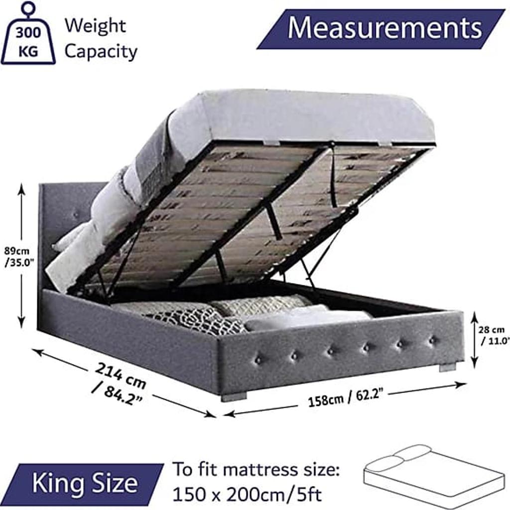 kingsize bed frame for sale only used about a month still in new condition comes with extra slates brand new kingsize bedframe with mattress delivery at extra cost
