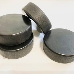 4 Brand New Ice Hockey Pucks.

Made from solid vulcanised rubber.

Standard size and weight.