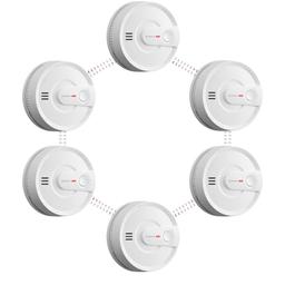 X-Sense Wireless Interconnected Smoke Alarm Detector, Fire Alarm with 10-Year Battery Life and Transmission Range of over 820 ft, Link+, SD20-W, 6-PACK