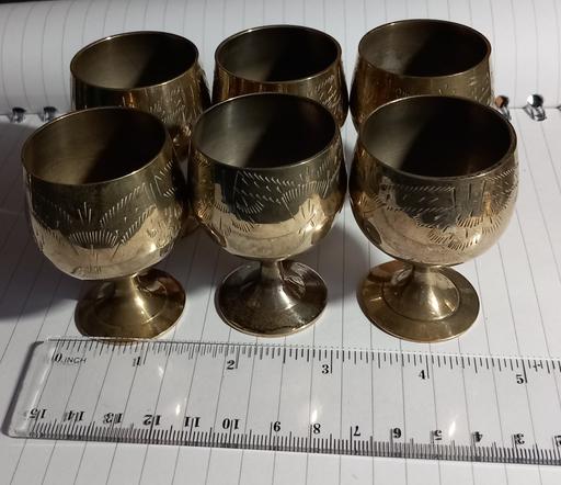 Buy & Sell Merseyside Saint Helens - Photos for vintage mini engraved brass goblets