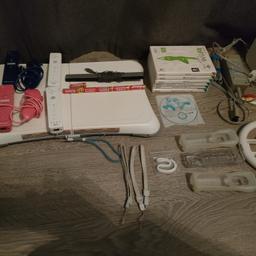 Nintendo Wii bundle
Comes with
4 Nintendo Wii controllers
2 ninchucks
Wii balance board
7 games
Wii accessories, golf,baseball,tennis and 2 steering wheel attachments
Wii sensor
Booklets
Wii remote safety straps
Wii remotes rubber and plastic case
Batterys for the remotes