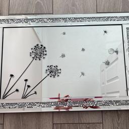 No offers. Read all-
Large 60cmx40cm diamanté 3D dandelion mirror picture art. Cost £45 new
Diamanté framed mirror with silver glitter 3D outline on dandelions. This is a solid wood back and does have weight, so has to be hung on wall with screws. Only been hung for a few months and now taken down due to moving house. Can be hung either direction. Would like to point out there is a small scratch to bottom of frame. Shows in photo. Not 100% visible when up.
Please see all pictures attached
Please see my other items thanks
Cash on collection & from Dy4 8nh
No delivery
No postage
No PayPal
No to anything you can think of!