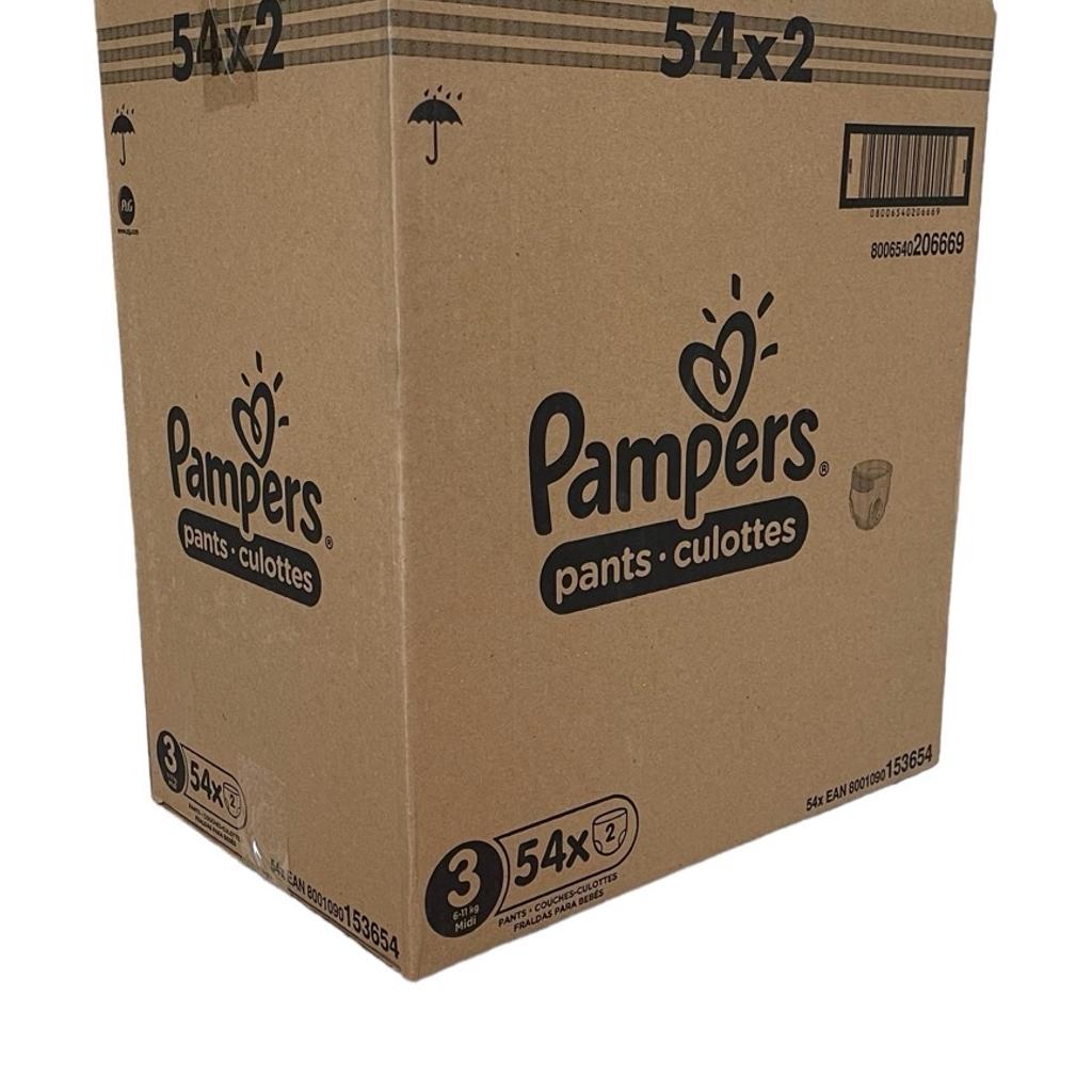 Pampers pull up nappies
108 nappies (54 x 2)
Size 3

Wholesale price
Multiple boxes available