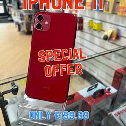 IPHONE 11
64GB RED
Good Condition
Unlock ready to use on any network
Comes with charging cable
With Warranty 

PHONE CARE UK LTD
12A SWAN BANK CONGLETON
CW12 1AH
01260 409 364
07738 888 818