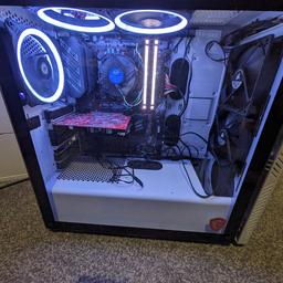 custom built gaming pc
Corsair case
5 RGB fans
16GB of RGB Corsair Ram
250GB SSD storage
intel core i5 9400f
MSI Z390 A pro motherboard
AMD Radeon R7 200 series GPU

collection only

note doesn't come with monitor the monitor is in the photo to prove it works 