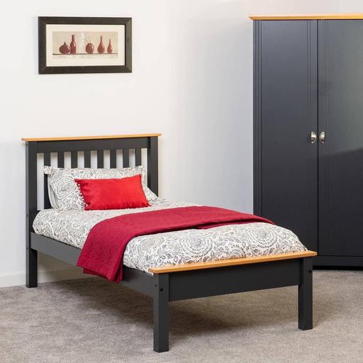 Buy & Sell South Yorkshire Rotherham - Photos for MONACO SINGLE GREY/OAK BED FRAME