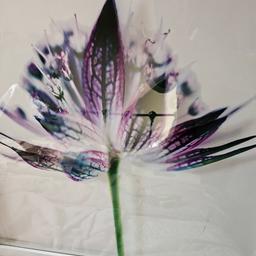 next 3d picture white and aubergine flower 2ft by 2ft hanging on back