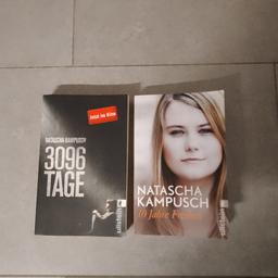Zwei Bücher von Natascha Kampusch

- 3096 Tage 
- 10 Jahre Freiheit

Versand auch als Büchersendung für 2,25€ möglich.

Privatverkauf, daher ohne Garantie und Rücknahme.