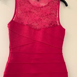 Red lace body com dress size10