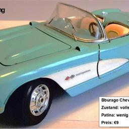 Bburago Chevrolet Corvette 1957
Zustand: vollständig gut - diverse Lackschäden
Patina: wenig

kein Versand!