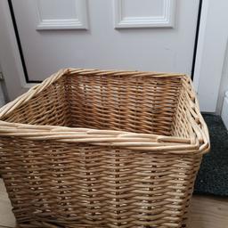 Wicker / Rush basket 14 inch by 14 inch, 9 inch high