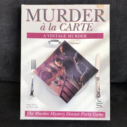 Murder Mystery Dinner Party Game "Murder A La Carte". In good condition. Excellent dinner party game, complete with all contents and instructions. Comes with original audio cassette and also link for audio via YouTube for convenient streaming of audio via phone, tablet or laptop. Collection Central Sevenoaks only.