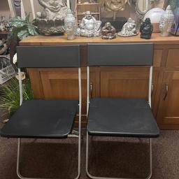 - very good condition without damage
- metal frame with black plastic seat & back rest
- set of 2 matching chairs purchased from Ikea
- folding
- No offers Thankyou 
- cash only please
- Quick Collection only please from Epsom Downs kt18 5tp