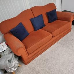 Great condition
1x 3 seater...
1 x 2 seater...

Had for 9 years. On the 2 seater there is a color fade wear and tear but isnt to the eye. Will send pictures to you separately if you message me. Other than that fantastic sofas.

Has the best dense foam that hasn't sunk in since we bought it. Very comfortable. Including free foot stool too.

Selling as need space