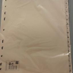 Pack of A-Z A4 Subject Dividers. 
Brand new in sealed pack. 
Cash on collection only from CV10 - Whittlefield area of Nuneaton.