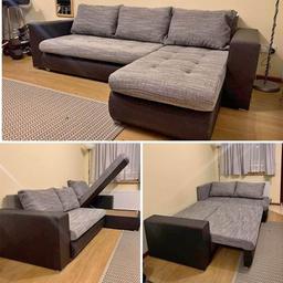 Berlin Storage Sofa Bed. Brand New Corner Sofa Bed in packs.

Beautiful Brand Corner Sofa bed with double storage space.

Can be changed LEFT or RIGHT side.

Excellent High Quality upholstry Corner Sofa Bed.

Advance built in mattress for extra

comfort with double storage space.

The chaise lounge can be placed LEFT or RIGHT easily.

Size of L shape: 245cm by 150cm

Size of bed: 200cm by 140cm.

Can easily sleep 2 adults.

Comes in 3 pieces for easy transportation and to take through tight narrow space 

Contact me on my business whatsapp for more information 
+447355332278