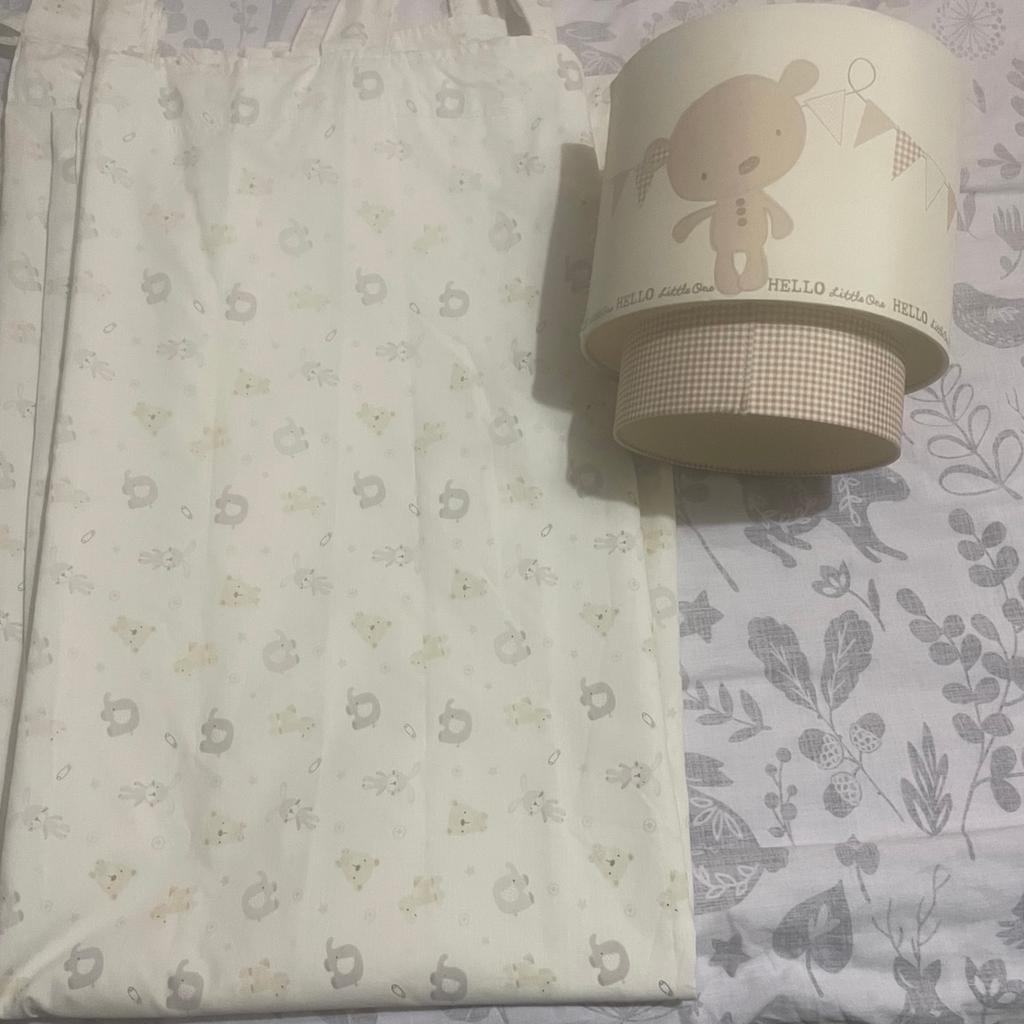 Nursery curtains and light shade
Like new only used for a few months