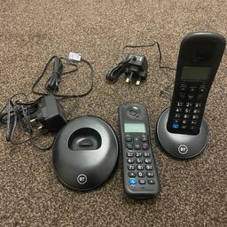 Brand new BT Cordless Twin house phones. Only used for 2 weeks and there is nothing wrong with them. No longer need them as it’s not being used.