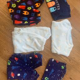message your location may be able to meet 
warm fleece pyjamas - 7 sets at £3 each 
full sleeve top jumper and matching bottoms 
both 
loads of boys new and nearly new clothes to be listed
age 3 to 8 years