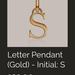 BRAND NEW
Genuine abbott lyon
Letter pendant S
for necklace or bracelet
retailing at £29.00
accept £20.00
ideal valentine's Gift