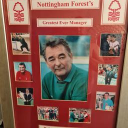3 Brian clough framed items,1 montage with certification on the back by msr news,2 brian clough cell frames with certification on the back please see photos.collection only.