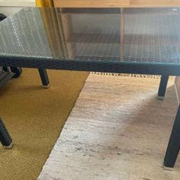 Gartentisch Rattan mit Glasplatte, ohne Kratzer, , B80, L120, neuwertig! Nur Abholung!