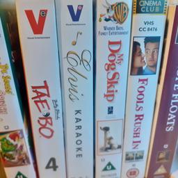 VHS videos, 6 of various genres. FREE.  Hope Floats with Harry Connick Jnr; Fools Rush In with Salma Hayak and Matthew Perry; My Dog Skip with Frankie Muniz and 3 others.