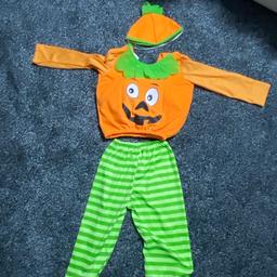 Pumpkin Halloween costume. Size 3-4 years old. Top, pants & hat. Pet & smoke free home. Collection only.