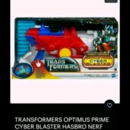 Hi, for sale brand new in box & quot; nerf & quot; Optimus Cyber Blaster with bullets.

It was limited edition for TRANSFORMERS fans and not longer available.

There is one on Ebay for £65.

Thanks for looking, please check my other items for sale :)