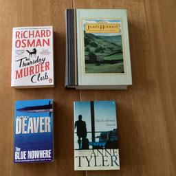 Very Good Condition
Readers Digest Book
The Best of James Herriot
Hardback book with pencil illustrations and photos of Yorkshire
Richard Osman book - Thursday Murder Club
Paperback RRP £8.99
Jeffery Deaver book - THE Blue Nowhere- RRP £6.99
Anne Tyler book - The Accidental Tourist - RRP £6.99