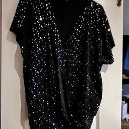 Dorothy Perkins 
Ladies black and diamanté short sleeved blouse
Never worn - without tags
