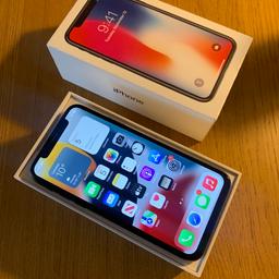 iPhone X - 64GB - Unlocked - Grey - Good condition 

Sim free any network 

Face ID ✔️

Has a cracked camera lens but does not affect the camera. It’s clear and works perfectly. 

All in good working order. 

Handset with charger.