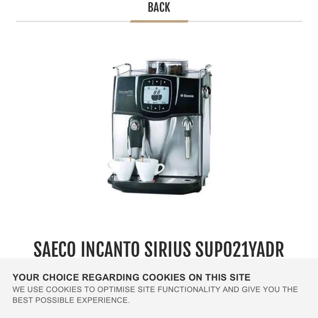 Incanto sirius Saeco coffee machine
