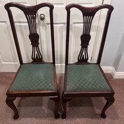 2 x dining chairs

Some marks on the wood but overall usable still

Cash on collection only