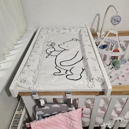 Over Cot Changing Table
Sits just on the top of the cot
Has got a strap to help secure it to the cot
Has got a few scratches on; picture 5, but doesnt affect usage
From pet and smoke free home
Collection only
(Changing mat not included)

No Offers