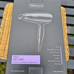 TRESemme 9142TU Fast Dry Hair Dryer 2000W Compact Design Original / Brand

Powerful 2000 Watts
3 heat/Speed Setting
Cool Shot Button
Light Weight
Compact Design
Concentrator Nozzle
1.8m Cord Length

Listed on other selling platforms too.