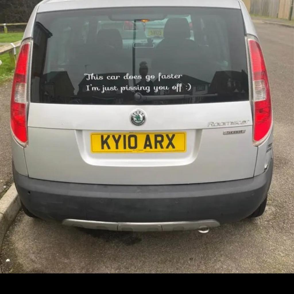 2010 Skoda Roomster · Hatchback · Driven 148,600
has had new front windscreen, alternator, battery, hand break cable, has also got a new touchscreen smart stereo in, and has brand new year mot as well till 2.2.25
There are a few marks on the car that where there when bought it but doesn’t effect use
Will consider SWAPS
1,300 on9