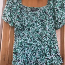 Green off the shoulder top as new size 16