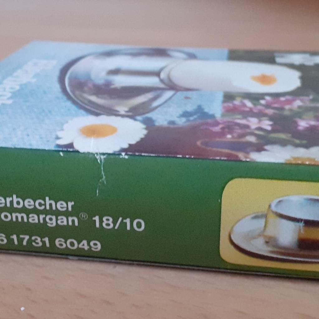 Vintage WMF Eierbecher Chromagan 18/10 in OVP
Nummer 0617316049

Abholung in 69226 Nußloch / Nussloch
Versand gegen Aufpreis