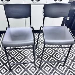2 IKEA black stools, only used once …. Original price (£40.00)