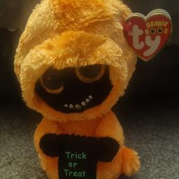 BNWT TY Beanie Halloween Ghost Grinned Soft Toy