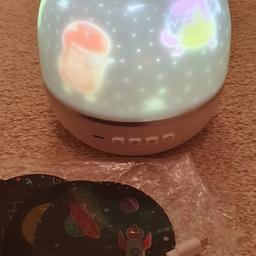 Night light
spins changes patterns for ceiling
christmas birthday unicorn dinosaurs rockets animals.
come with charge wire
lovely little light all working oder just no longer needed
£5.00