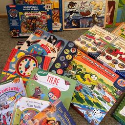 Diverse Kinderbücher
Puzzles
Spiele ab 2 Jahren
Kalenderuhr Goula

Am liebsten alles zusammen