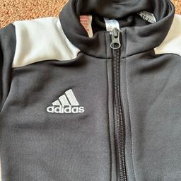 Black adidas tracksuit zip up top. Age 5-6 years.