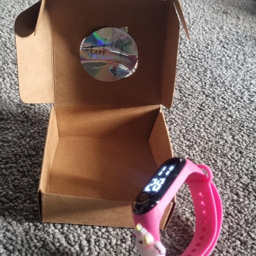 New and Boxed - Pink Silicone Digital Unicorn Watch - adjustable strap