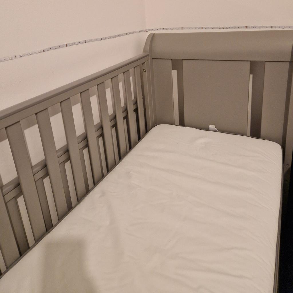 3 in 1 cot bed with very spacious under bed storage.

Never used as child co-slept with us.

Bed is originally £389 online