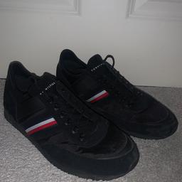 Black Tommy Hilfiger Trainers only been worn once in brilliant condition