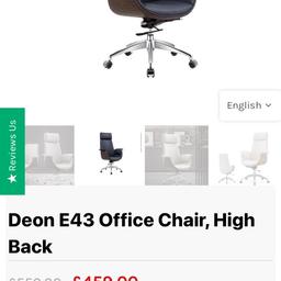 Quality high back office chair 
Grey leather with walnut wood 
Recliner 
Brand new 
Fraction of retail price 
See pics for sizes pls